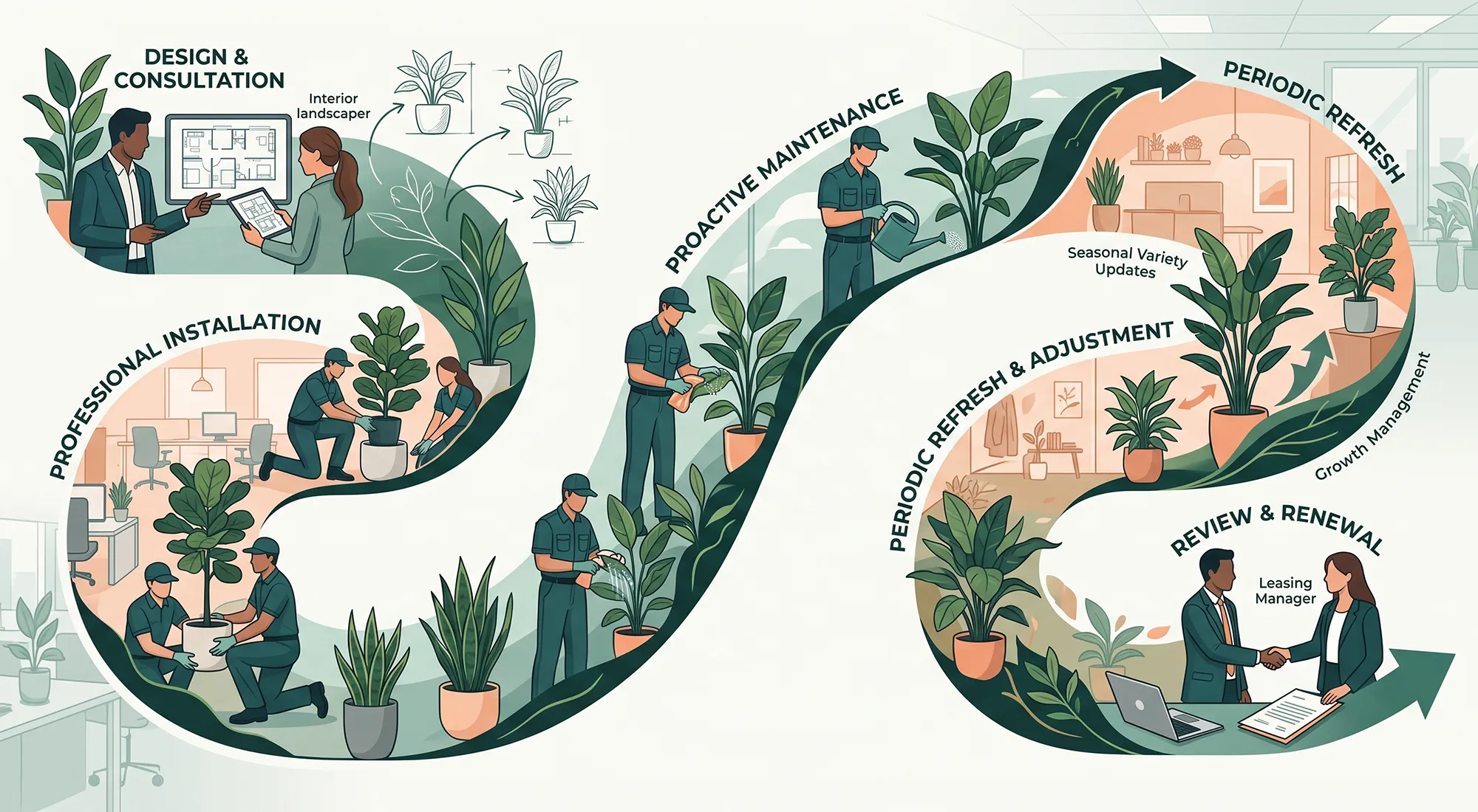 Office Plant Leasing Lifecycle Office plant leasing lifecycle from installation and maintenance through renewal