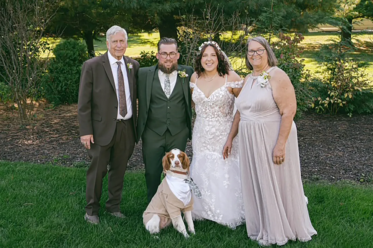 Family group photo from Donna's son's wedding.